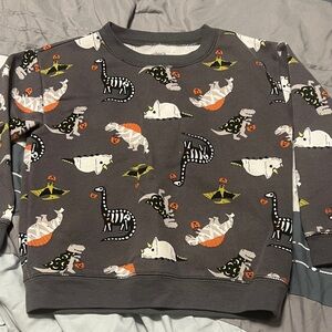 4T Boys Carter's Gray Halloween Dinosaur Print Crewneck Sweatshirt